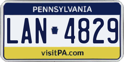 PA license plate LAN4829