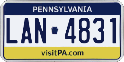 PA license plate LAN4831