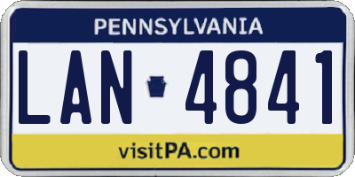 PA license plate LAN4841
