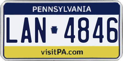 PA license plate LAN4846