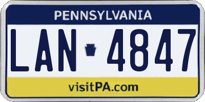 PA license plate LAN4847