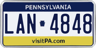 PA license plate LAN4848