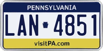 PA license plate LAN4851