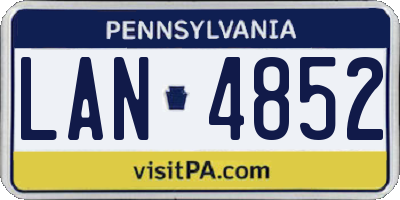 PA license plate LAN4852