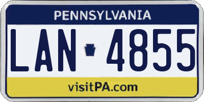 PA license plate LAN4855