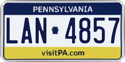 PA license plate LAN4857