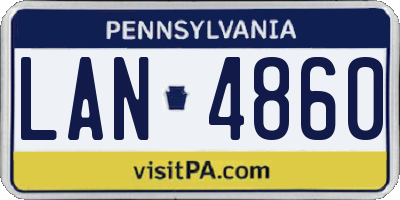 PA license plate LAN4860