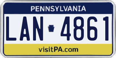 PA license plate LAN4861