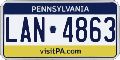 PA license plate LAN4863