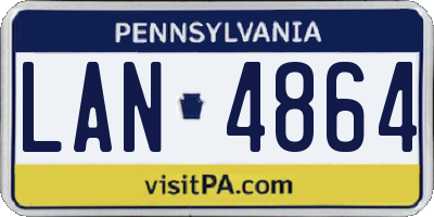 PA license plate LAN4864