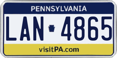 PA license plate LAN4865