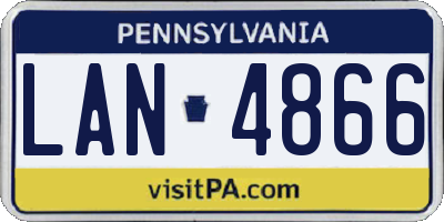 PA license plate LAN4866