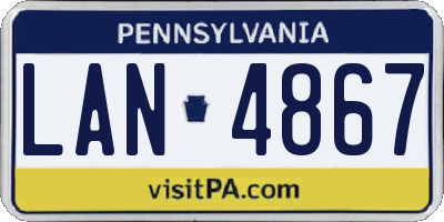 PA license plate LAN4867