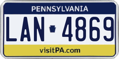 PA license plate LAN4869
