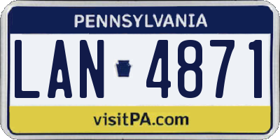 PA license plate LAN4871