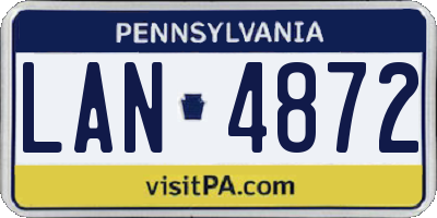 PA license plate LAN4872