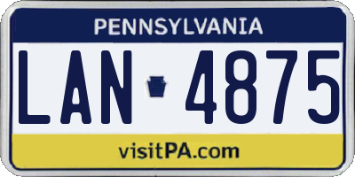 PA license plate LAN4875