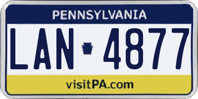 PA license plate LAN4877