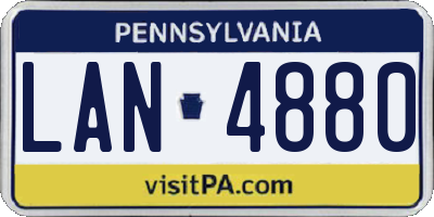 PA license plate LAN4880