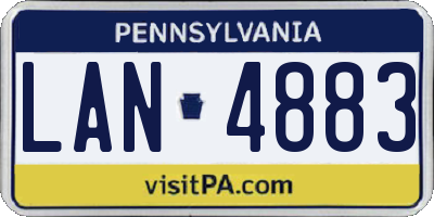 PA license plate LAN4883