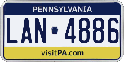 PA license plate LAN4886