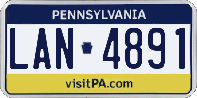 PA license plate LAN4891