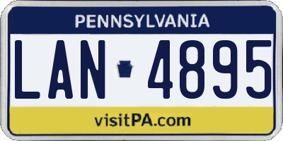 PA license plate LAN4895