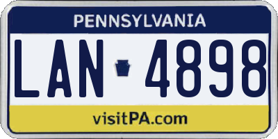 PA license plate LAN4898