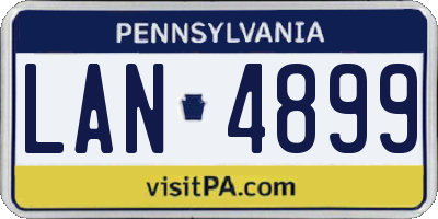 PA license plate LAN4899