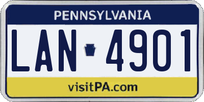 PA license plate LAN4901