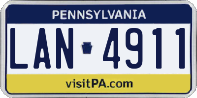 PA license plate LAN4911