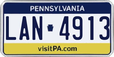 PA license plate LAN4913
