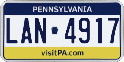 PA license plate LAN4917