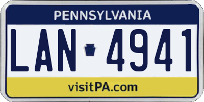 PA license plate LAN4941