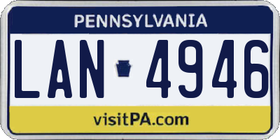 PA license plate LAN4946