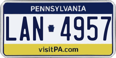 PA license plate LAN4957
