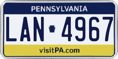 PA license plate LAN4967