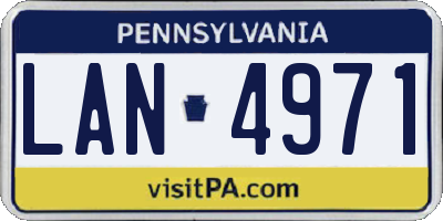 PA license plate LAN4971