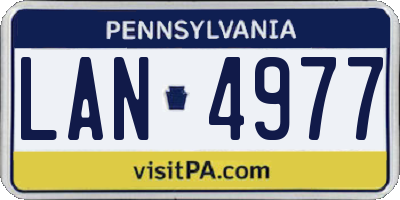 PA license plate LAN4977