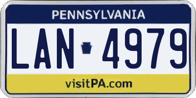 PA license plate LAN4979