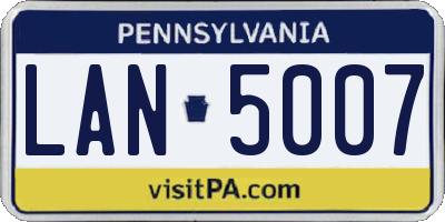 PA license plate LAN5007