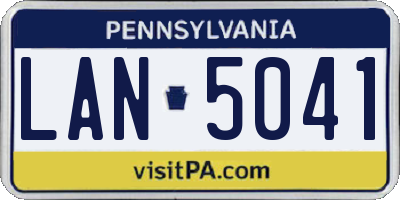 PA license plate LAN5041