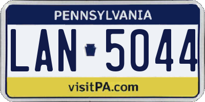 PA license plate LAN5044