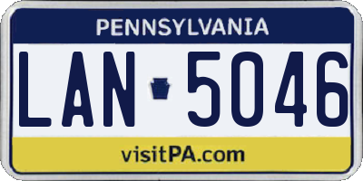 PA license plate LAN5046
