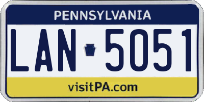 PA license plate LAN5051