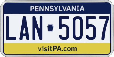 PA license plate LAN5057