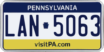 PA license plate LAN5063