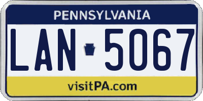 PA license plate LAN5067