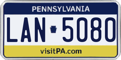 PA license plate LAN5080