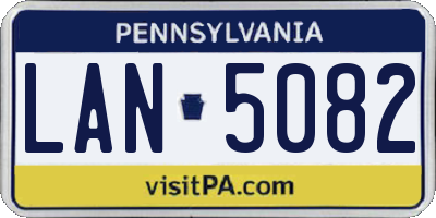 PA license plate LAN5082
